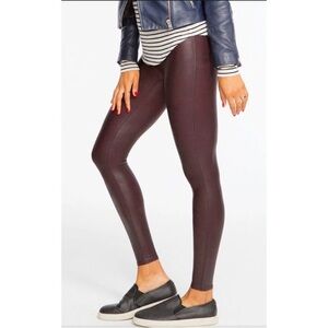 Faux leather brown spanx Leggings